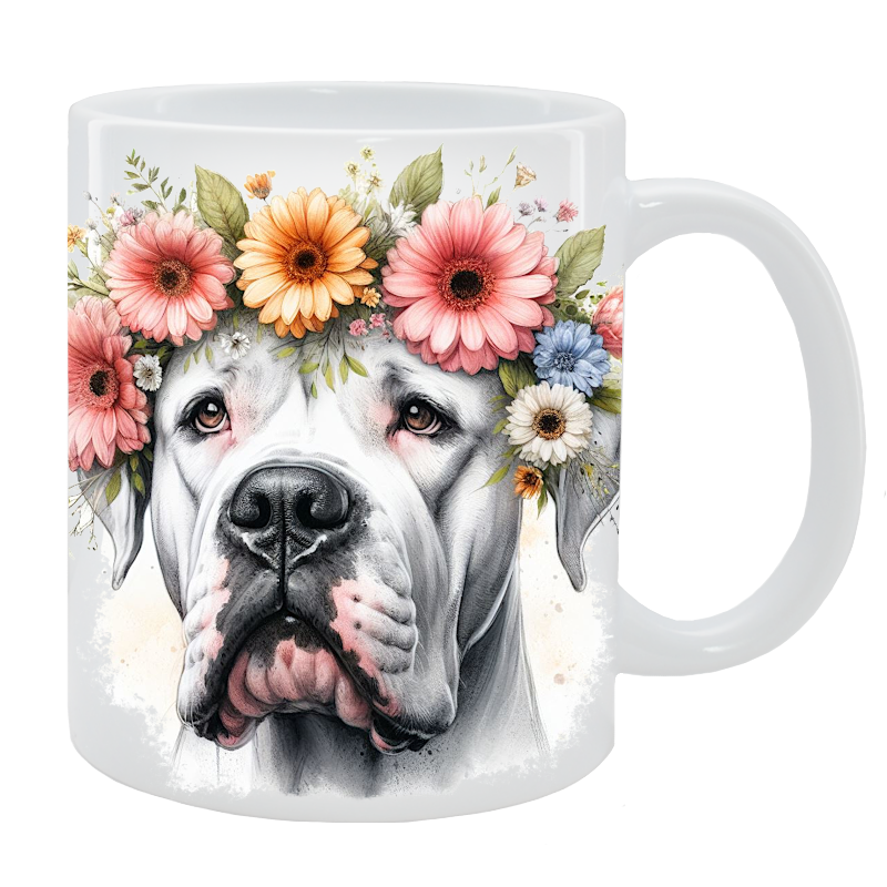 Kubek Dog argentyński - Kolekcja Floral