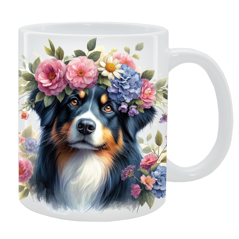 Kubek Owczarek Australijski - Kolekcja Floral