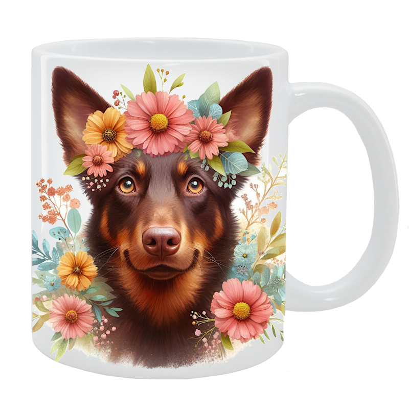 Kubek Owczarek australijski – Kelpie - Kolekcja Floral