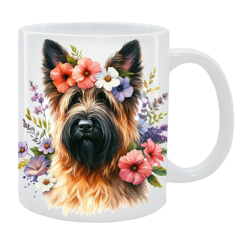 Kubek Owczarek francuski – Briard - Kolekcja Floral