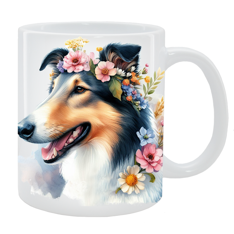 Kubek Owczarek szkocki krótkowłosy - Kolekcja Floral