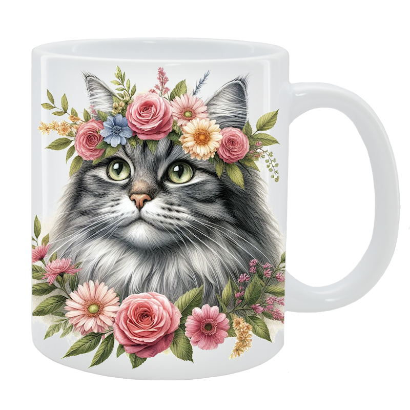 Kubek Kot Nierasowy - Kolekcja Floral