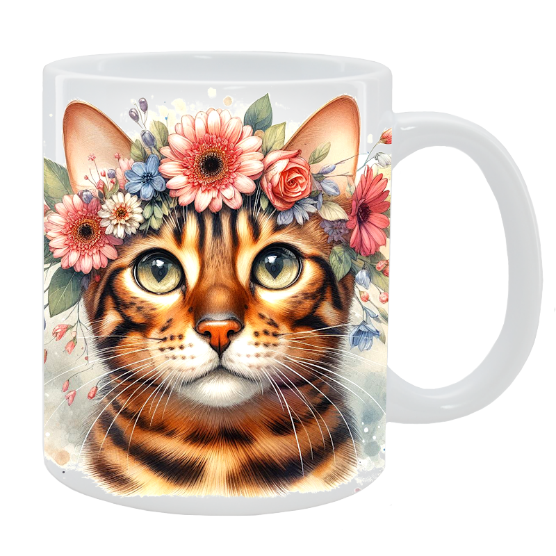 Kubek Kot bengalski - Kolekcja Floral