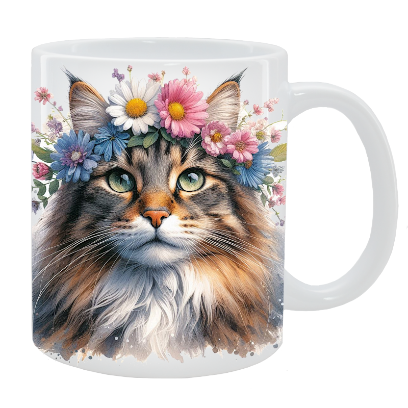 Kubek Kot Norweski Leśny - Kolekcja Floral