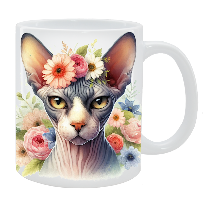 Kubek Kot Sfinks- Kolekcja Floral