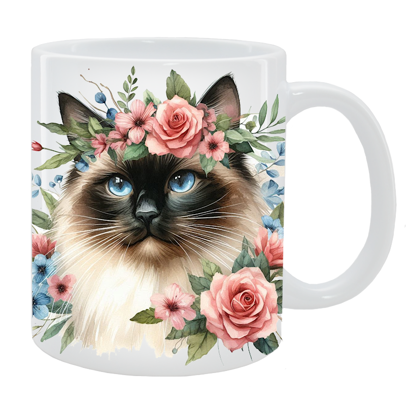 Kubek Kot Syjamski - Kolekcja Floral