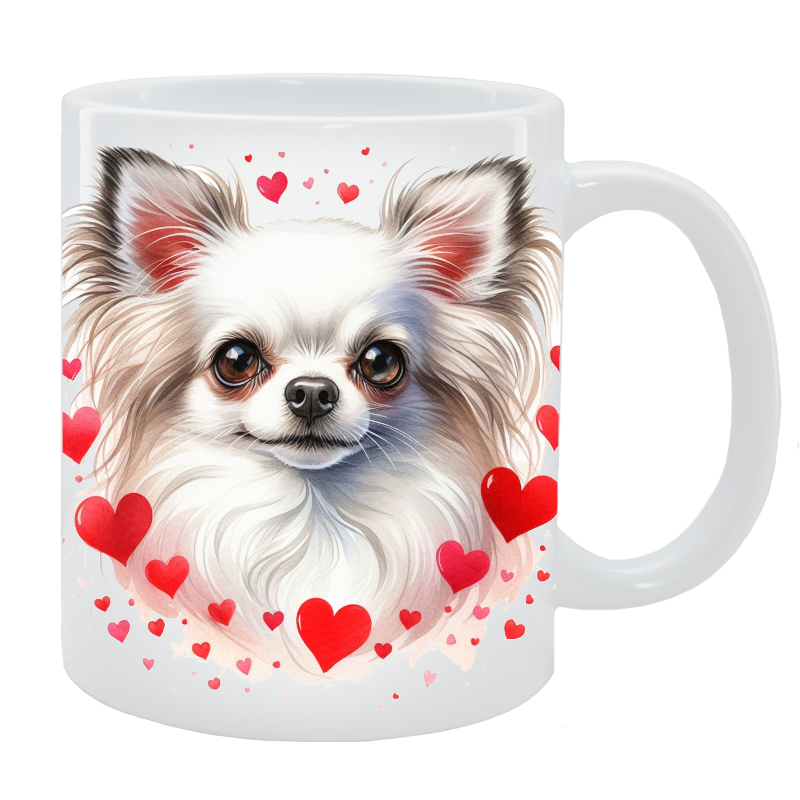 Kubek z psem - Chihuahua długowłosa - Kolekcja Love