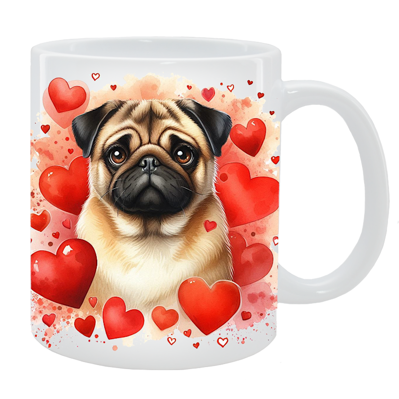 Kubek z psem - Mops - Kolekcja Love