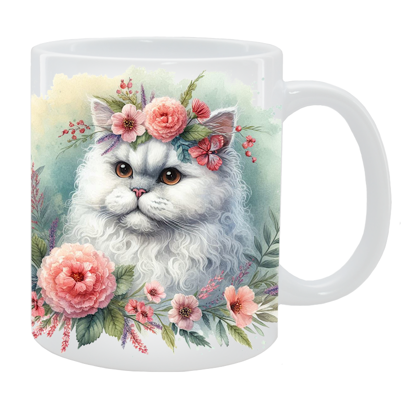 Kubek Kot Selkirk rex - Kolekcja Floral