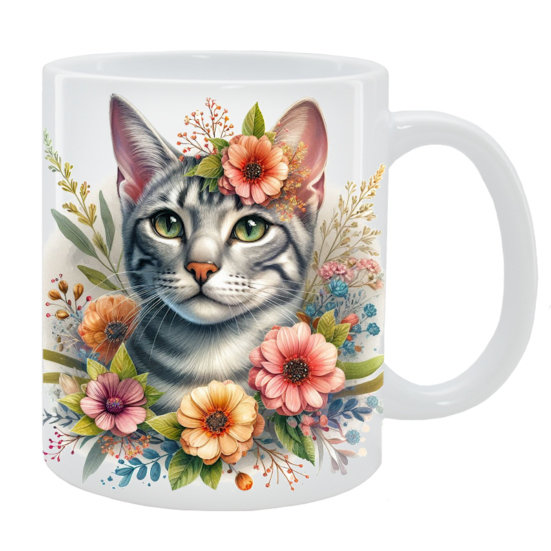 Kubek Kot Egipski mau - Kolekcja Floral