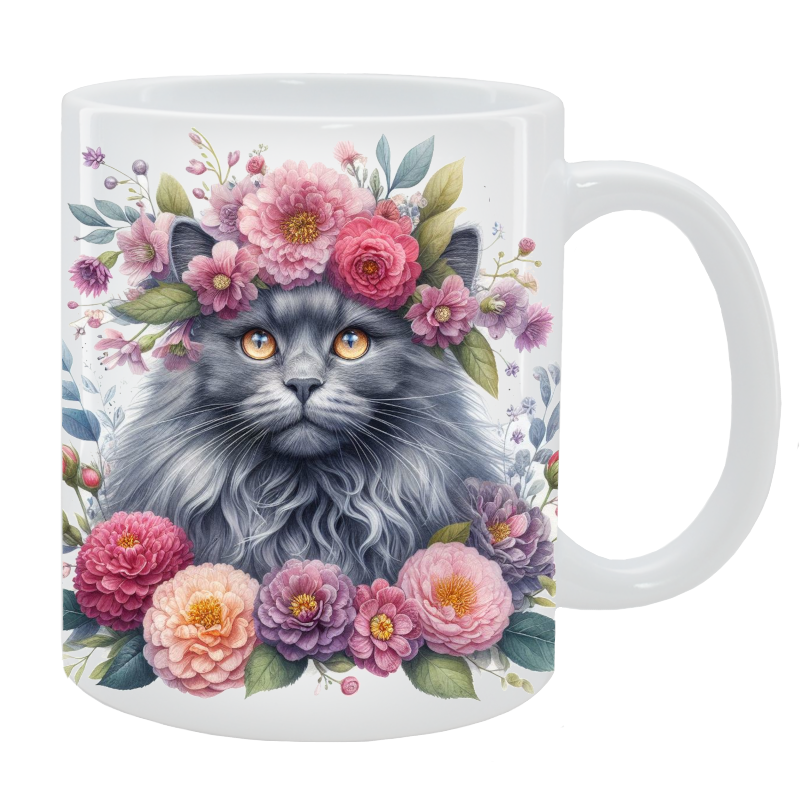 Kubek kot Nebelung - Kolekcja Floral