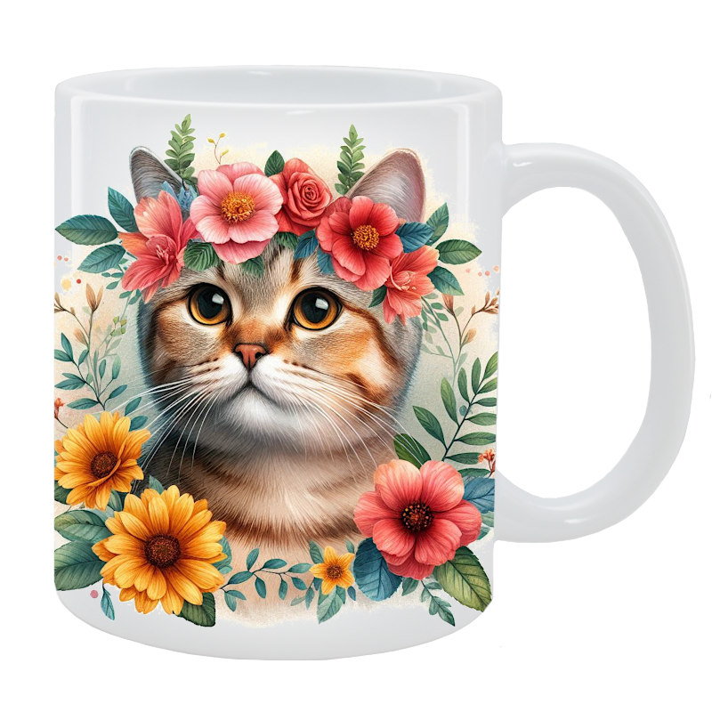 Kubek Kot Singapurski - Kolekcja Floral
