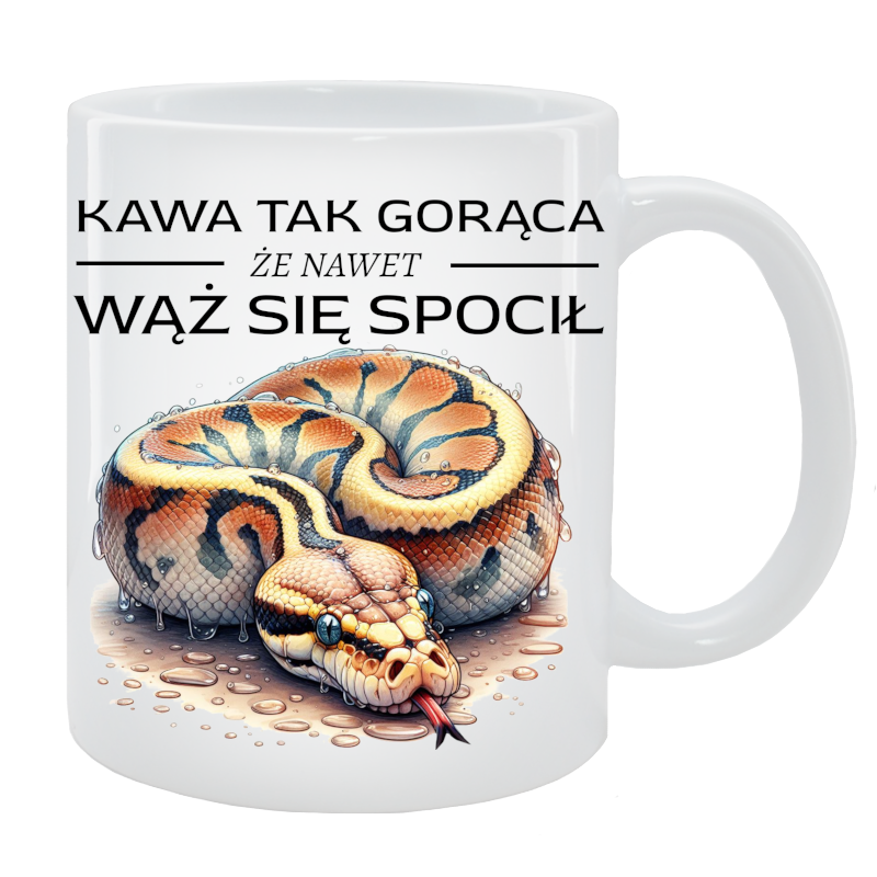 Kubek Wąż - Kawa tak gorąca, że aż wąż się spocił