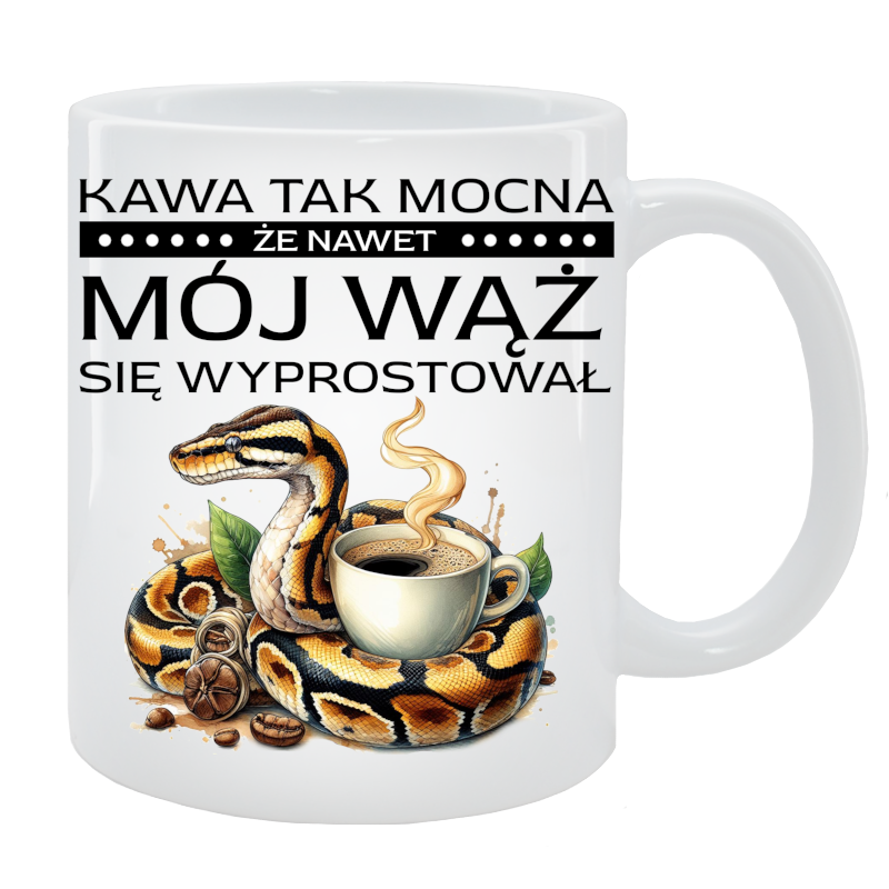 Kubek Wąż - Kawa tak mocna, że aż mój wąż się wyprostował